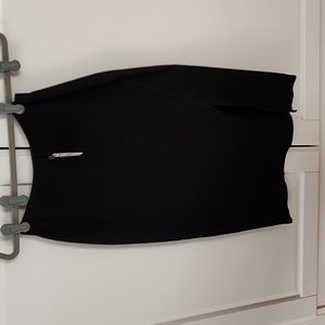 Express high waisted ribbed slit front sweater pencil skirt